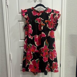 Jodifl floral dress - Black and Pink